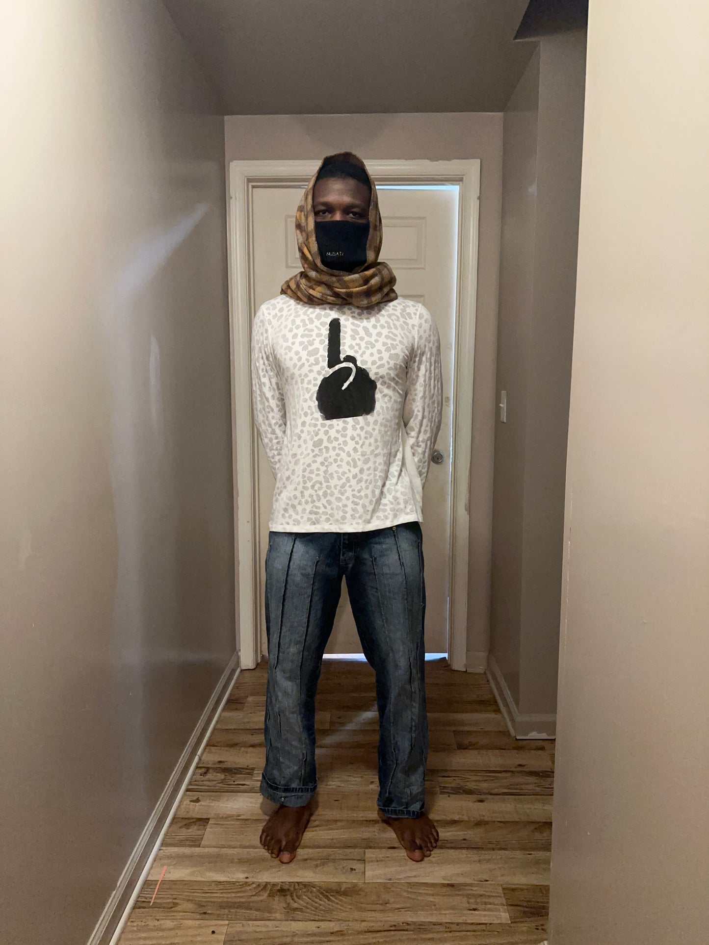 SHYW: Scarf Mask with Arm Pass-Through and Pocket