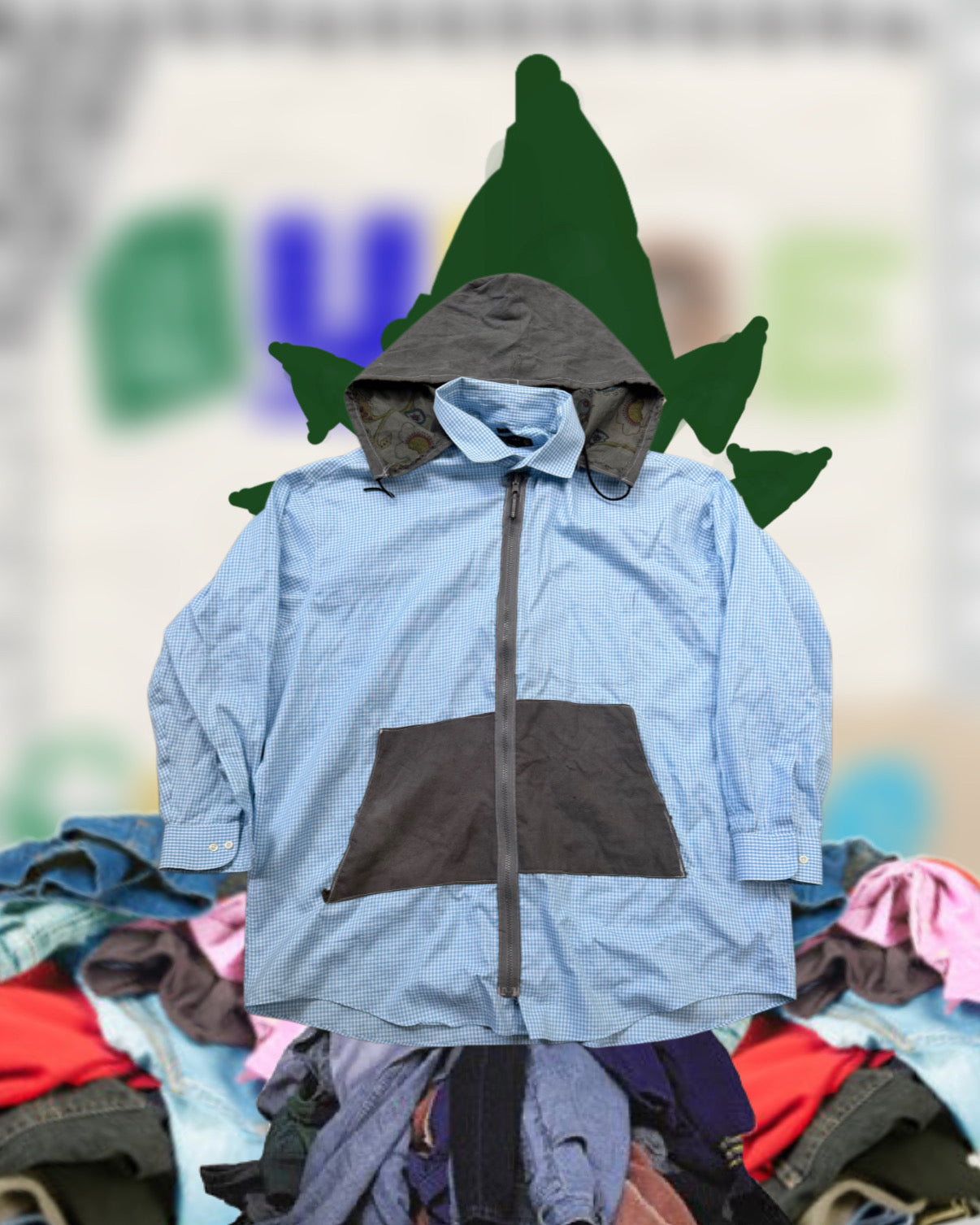 CB Zip Up - Blue Gingham