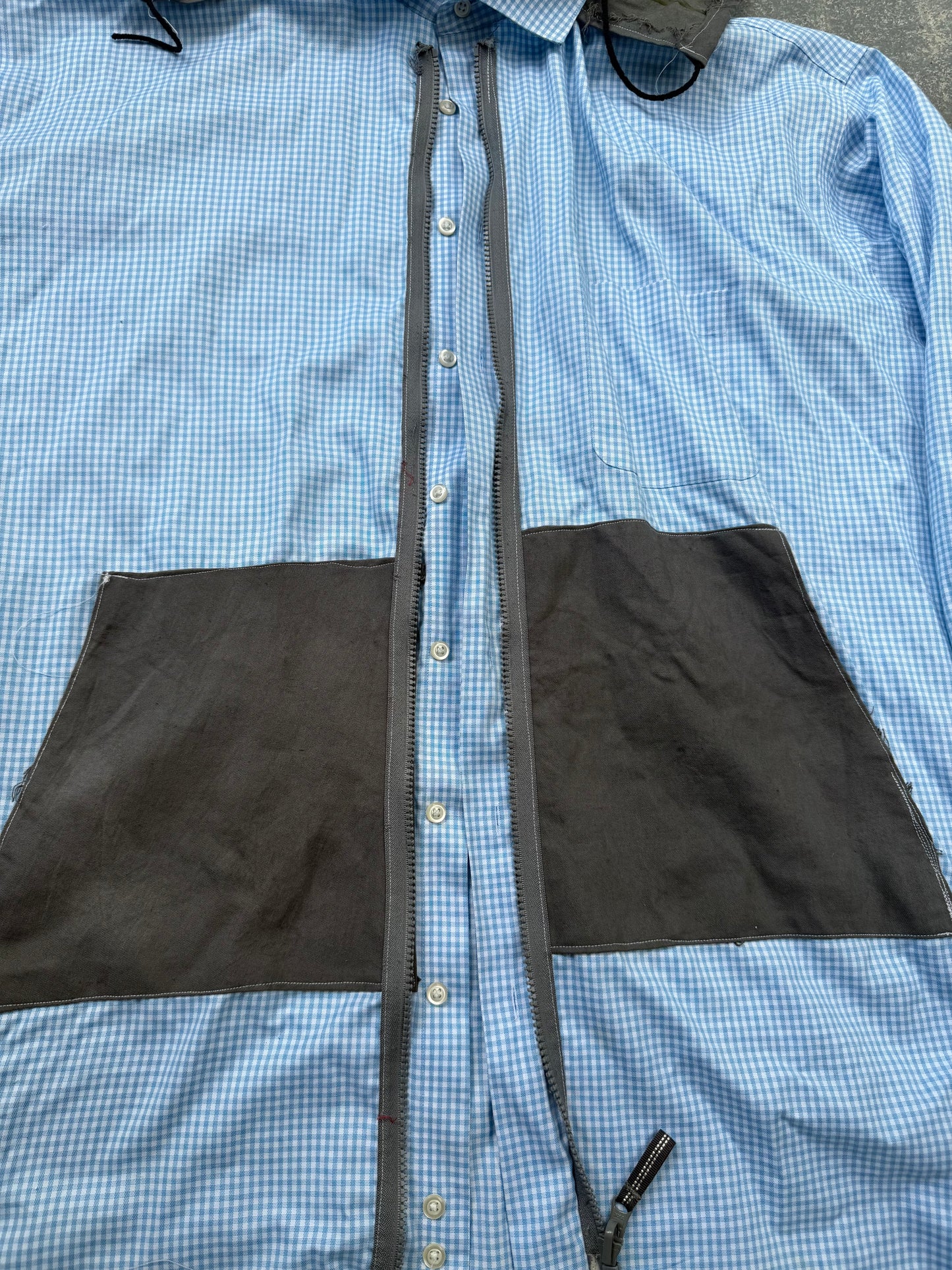 CB Zip Up - Blue Gingham